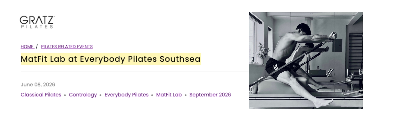 Gratz Features MatFit Lab’s Classical Pilates Workshop at Everybody Pilates Southsea